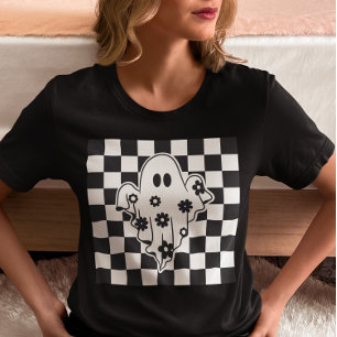 レトロな幽霊のブロックチェック柄 トライブレンドTシャツ