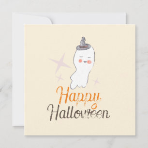 レトロな幽霊の落書きハロウィンデザイン カード