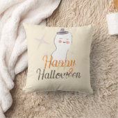 レトロな幽霊の落書きハロウィンデザイン クッション (ブランケット)