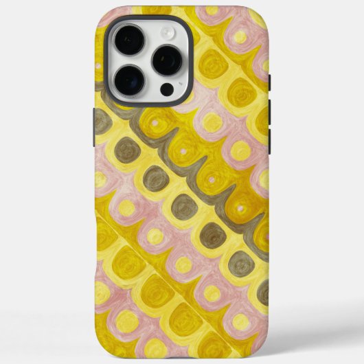 レトロな幾何学模様 イエローとピンク Case-Mate iPhoneケース (裏面)