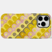 レトロな幾何学模様 イエローとピンク Case-Mate iPhoneケース (裏面 (横))
