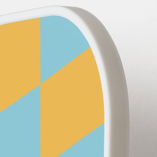 レトロな幾何学的なスクエアが鮮やかなチェック柄パターン ピックルボールラケット (左詳細)