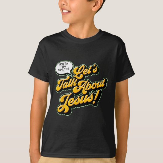レトロな引用 イエスについて話そう 基本的なキリスト教 Tシャツ (正面)