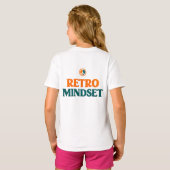 レトロな心の平和サイン ビンテージ70年代の雰囲気 太陽 Tシャツ (裏面フル)