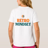 レトロな心の平和サイン ビンテージ70年代の雰囲気 太陽 Tシャツ (裏面)