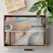 レトロな急須とひまわりが描かれたキッチンの水彩画 薄葉紙 (ギフト)