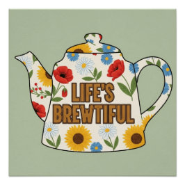 レトロな急須の生活、素敵なデザイン ポスター