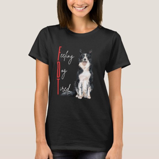 レトロな愛犬家のためのお疲れデザイン Tシャツ (正面)