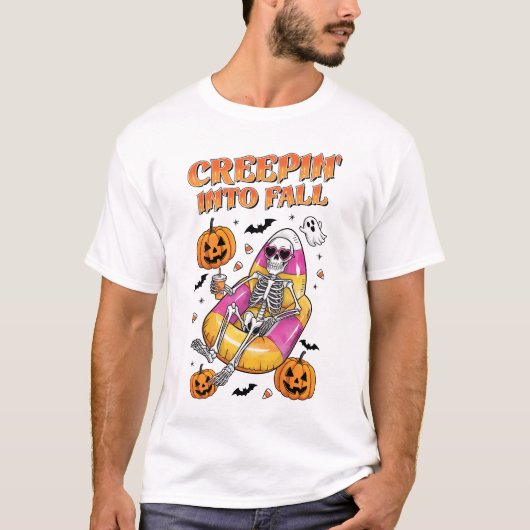 レトロな感じでハロウィンに近づく Tシャツ (正面)