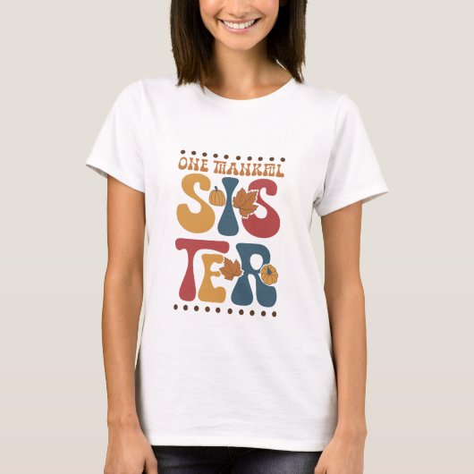 レトロな感謝の姉妹 - 感謝祭 Tシャツ (正面)