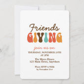 レトロな感謝祭の友達プレゼント 招待状 (正面)