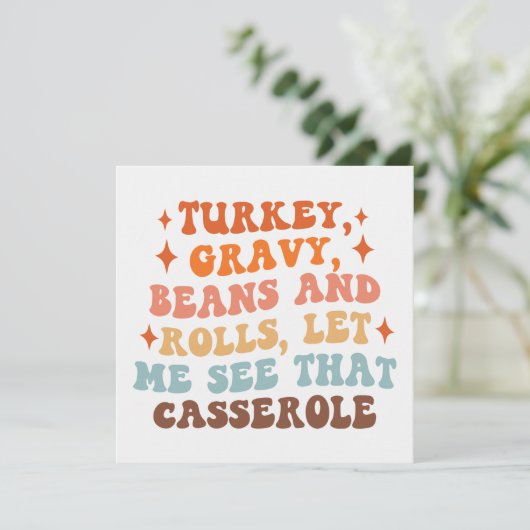 レトロな感謝祭の食事 カード (スタンド正面)