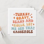レトロな感謝祭の食事 カード (正面/裏面インサイチュ)