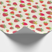 レトロな手描きのオシャレなイチゴ ラッピングペーパー (角)