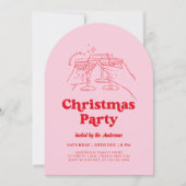 レトロな手描きのクリスマスパーティー招待状 招待状 (正面)