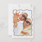 レトロな手描きのシャンパンタワー写真ウェディング セーブザデート (裏面)