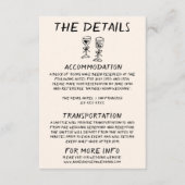 レトロな手描きのワインボトル おしゃれな結婚式の詳細情報 エンクロージャーカード (正面)