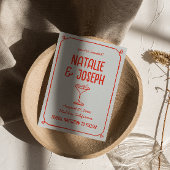 レトロな手描きの赤と青のカクテル ファンキーウェディング セーブザデート