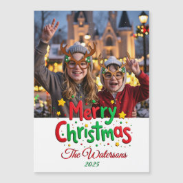 レトロな手描き風フォントがかわいいクリスマスのレタープレス 写真入りフォトカード