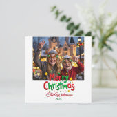 レトロな手描き風メリクリスマス レタープレス 写真 シーズンカード (スタンド正面)