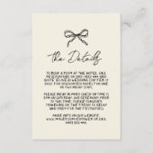 レトロな手書きのウェディングディテール エンクロージャーカード (正面)