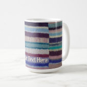 レトロな手編みカラフルストライプおもしろい コーヒーマグカップ (正面右)