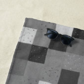 レトロな手編み黒と白のパッチワーク・ヨガ ビーチタオル (インサイチュ)