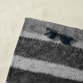 レトロな手編み黒白ストライプ ビーチタオル (インサイチュ)