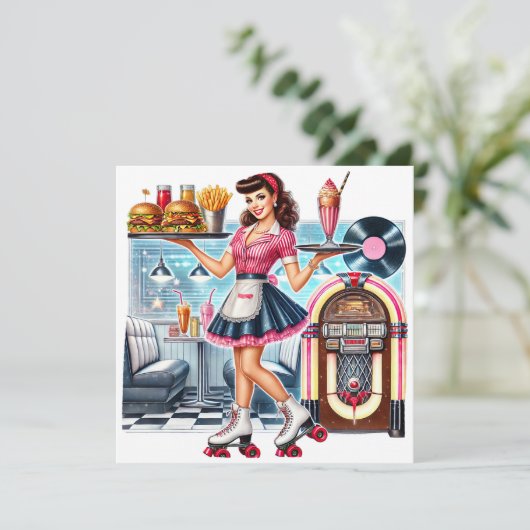 レトロな招待状 招待状 (スタンド正面)