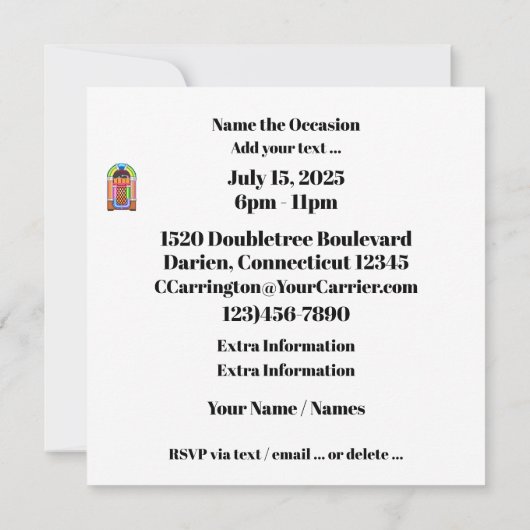 レトロな招待状 招待状 (裏面)