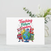 レトロな指導で未来のリーダーを育てる教師 学校 招待状 (スタンド正面)