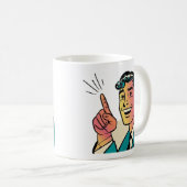レトロな指差し男性マグ コーヒーマグカップ (正面右)
