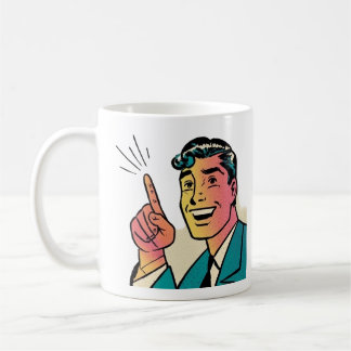レトロな指差し男性マグ コーヒーマグカップ