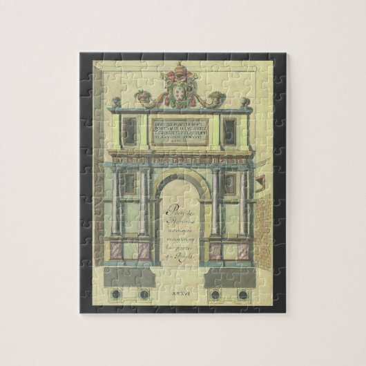 レトロな教会のドアの入り口ルネサンス建築 ジグソーパズル (縦)