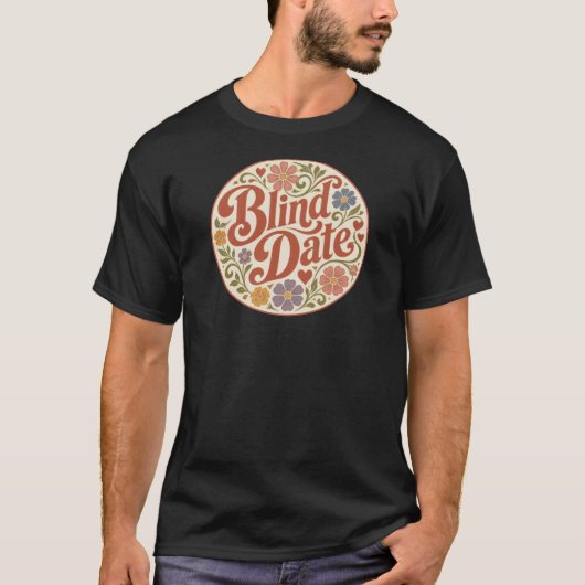 レトロな文字のブラインド Tシャツ (正面)
