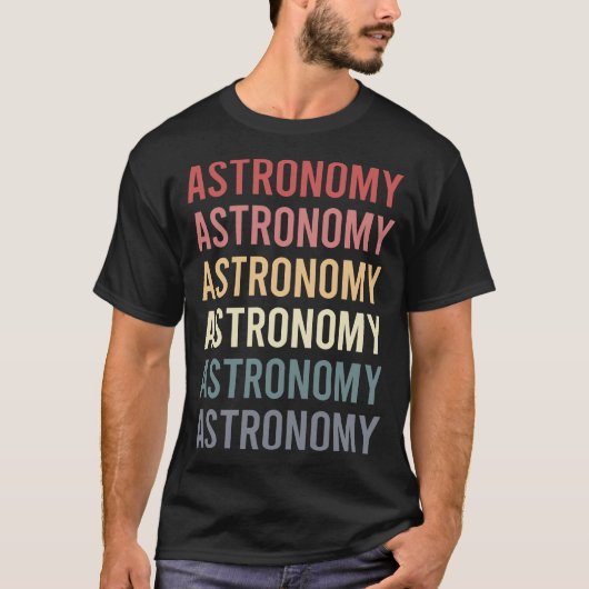 レトロな文字の天文学 Tシャツ (正面)