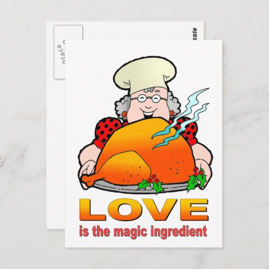 レトロな料理デザイン。愛が魔法の秘成分。 ポストカード (正面/裏面)