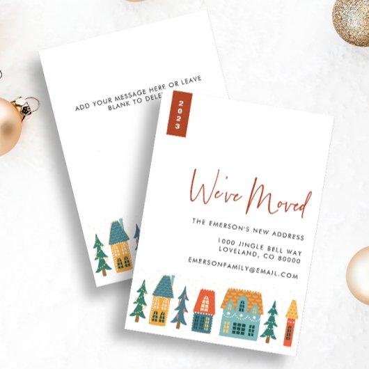 レトロな新居のホリデーカード シーズンカード