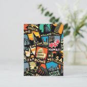 レトロな旅行ポスター ヴィンテージ ヨーロッパ アジア アメリカ ポストカード (スタンド正面)