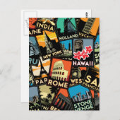 レトロな旅行ポスター ヴィンテージ ヨーロッパ アジア アメリカ ポストカード (正面/裏面)