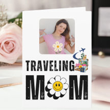 レトロな旅行ママ かわいい楽しい旅行の写真をカスタムできる