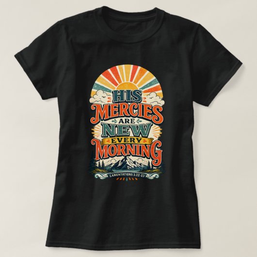 レトロな日の出ギフト クリスチャン聖書の詩 ヴィンテージ Tシャツ (デザイン正面)