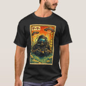 レトロな日本風UFOスキューバダイバー おもしろゲーマー Tシャツ (正面)