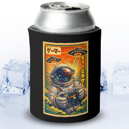 レトロな日本風UFO宇宙飛行士ガメラー 缶クーラー