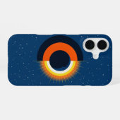 レトロな日食 iPhone 16ケース (裏面横)