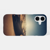 レトロな星空の砂漠の風景 iPhone 16ケース (裏面横)