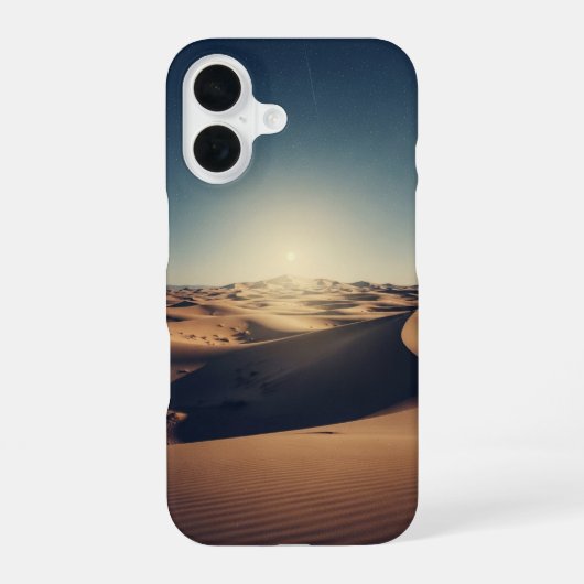 レトロな星空の砂漠の風景 iPhone 16ケース (裏面)