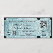 レトロな映画チケットの招待状(RSVP QRコード付き) 招待状 (正面)