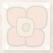 レトロな春の花開き ガラスコースター (裏面)