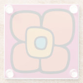 レトロな春の花開き ガラスコースター (裏面)